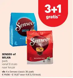Spar Senseo classic 36 pads aanbieding