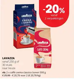 Spar LAVAZZA caff è crema classico bonen 500 g aanbieding