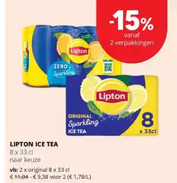 Spar LIPTON ICE TEA original 8 x 33 cl aanbieding