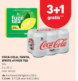 Spar Coca-Cola light 6 x 33 cl aanbieding