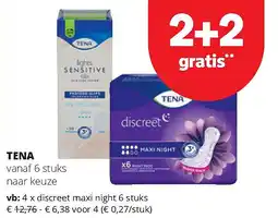 Spar TENA discreet maxi night 6 stuks aanbieding