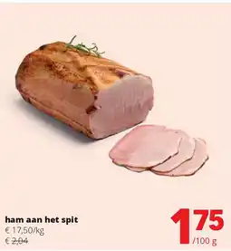 Spar ham aan het spit aanbieding