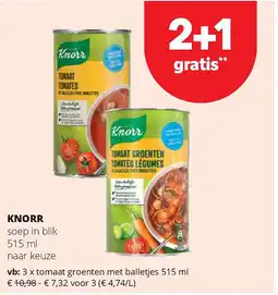 Spar KNORR tomaat groenten met balletjes 515 ml aanbieding