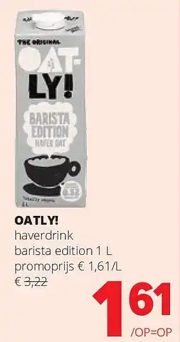 Spar OATLY! haverdrink barista edition 1 L aanbieding