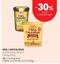 Spar MIEL L’APICULTEUR honing 500 g aanbieding