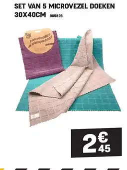 Electro Depot SET VAN 5 MICROVEZEL DOEKEN 30X40CM aanbieding