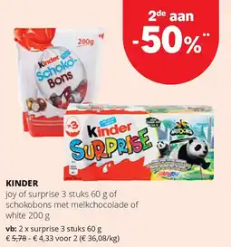Spar KINDER surprise 3 stuks 60 g aanbieding