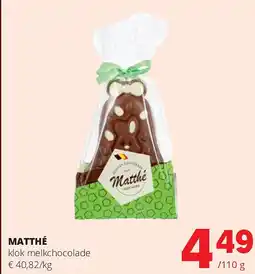 Spar MATTHÉ klok melkchocolade aanbieding