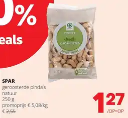 Spar SPAR geroosterde pinda’s natuur 250 g aanbieding