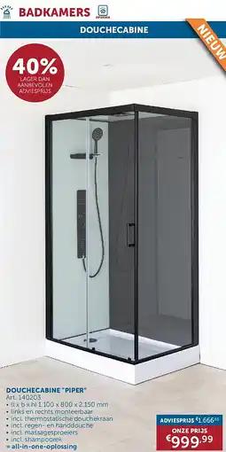Zelfbouwmarkt DOUCHECABINE PIPER aanbieding