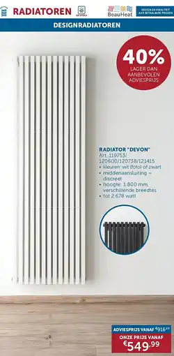 Zelfbouwmarkt RADIATOR DEVON aanbieding