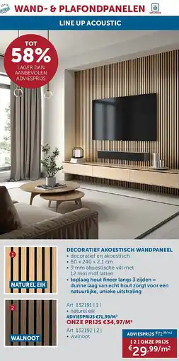 Zelfbouwmarkt DECORATIEF AKOESTISCH WANDPANEEL aanbieding