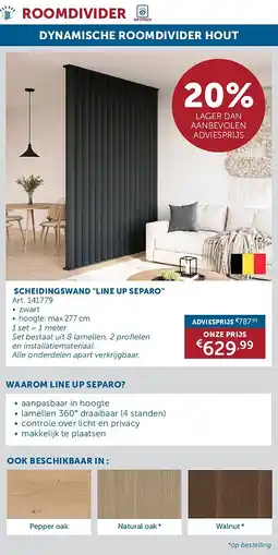 Zelfbouwmarkt SCHEIDINGSWAND LINE UP SEPARO aanbieding