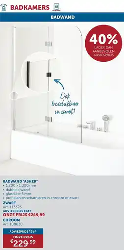 Zelfbouwmarkt BADWAND ASHER aanbieding