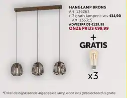 Zelfbouwmarkt HANGLAMP BRONS aanbieding