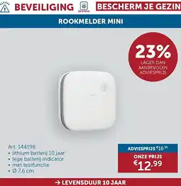 Zelfbouwmarkt ROOKMELDER MINI aanbieding