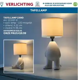 Zelfbouwmarkt TAFELLAMP ZAND aanbieding