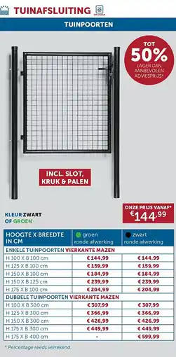 Zelfbouwmarkt TUINPOORTEN H 100 X B 100 cm aanbieding