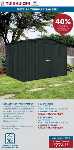 Zelfbouwmarkt METALEN TUINHUIS SAMBER aanbieding