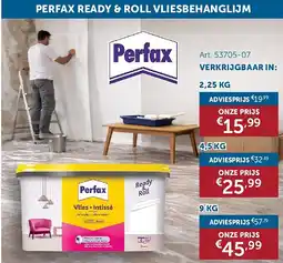 Zelfbouwmarkt PERFAX READY & ROLL VLIESBEHANGLIJM aanbieding