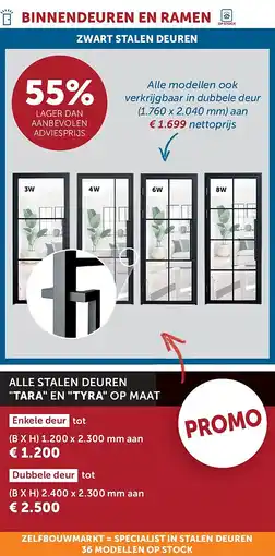 Zelfbouwmarkt Alle modellen ook verkrijgbaar in dubbele deur aanbieding
