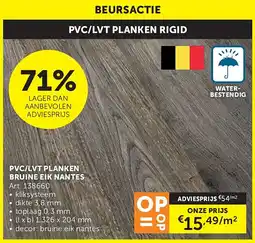 Zelfbouwmarkt PVC/LVT PLANKEN BRUINE EIK NANTES aanbieding
