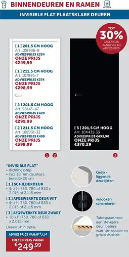 Zelfbouwmarkt INVISIBLE FLAT aanbieding