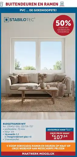 Zelfbouwmarkt BUDGETRAMEN WIT aanbieding
