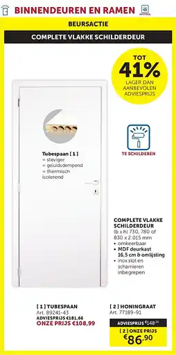 Zelfbouwmarkt COMPLETE VLAKKE SCHILDERDEUR aanbieding