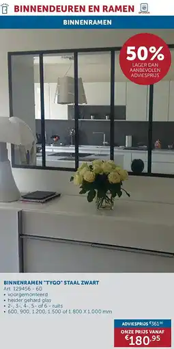 Zelfbouwmarkt BINNENRAMEN TYGO STAAL ZWART aanbieding