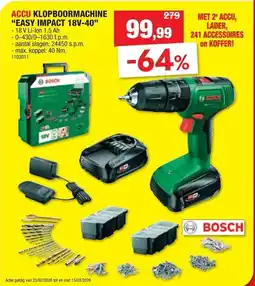 Hubo Bosch Accu Klopboormachine Easy Impact 18V-40 aanbieding