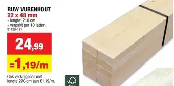 Hubo Ruw Vurenhout aanbieding