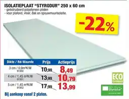 Hubo Isolatieplaat Styrodur aanbieding