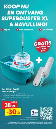 Hubo Set Clean Twist Disc Mop Ergo aanbieding