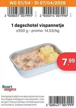 Buurtslagers 1 dagschotel vispannetje aanbieding