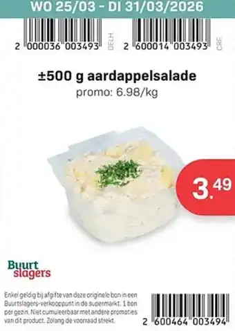 Buurtslagers Aardappelsalade aanbieding