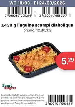 Buurtslagers Linguine scampi diabolique aanbieding
