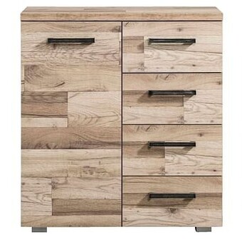 Kast Gomera 1 deur en 4 lades - houtstructuur - 85x78x38 cm - Leen Bakker