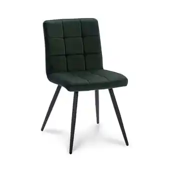 Leen Bakker Eetkamerstoel Ayden - fluweel - groen (2 stuks) - Leen Bakker aanbieding