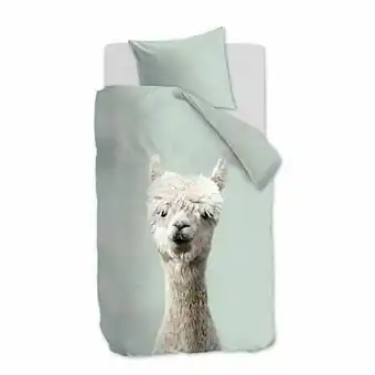 Leen Bakker Ambiante dekbedovertrek Alpaca - groen - 140x200/220 cm - Leen Bakker aanbieding