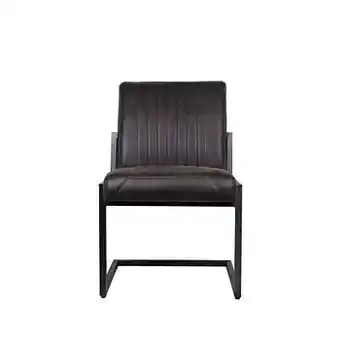Leen Bakker HSM Collection eetkamerstoel Texas - leder - koffie - Leen Bakker aanbieding