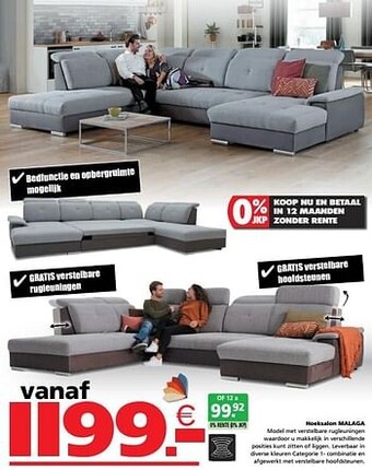 Seats and Sofas Hoeksalon malaga aanbieding