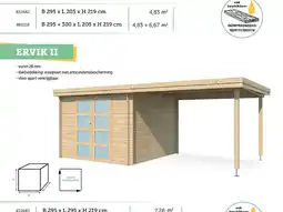 Hubo Gardenas Ervik II tuinhuis 295x295x219 cm hout aanbieding