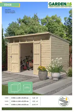 Hubo Gardenas Edge tuinhuis 360x180x235 cm hout aanbieding