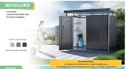 Hubo Biohort Highline HS tuinhuis 155x222x275 cm metaal zilver aanbieding