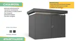 Hubo Biohort CasaNova tuinhuis rechts 330x230x250 cm donkergrijs metallic aanbieding
