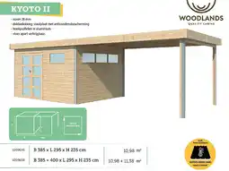 Hubo Woodlands Kyoto II tuinhuis 385x295x235 cm hout anticondensbescherming + extensie 400cm aanbieding
