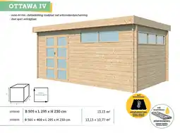 Hubo Woodlands Ottawa IV houten tuinhuis 505x295x230 cm blokhut anticondensbescherming aanbieding