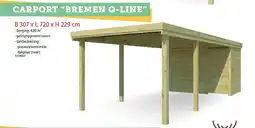 Hubo Woodlands QB Bremen carport 307x720 cm aanbieding