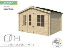 Hubo Gardenas Alaska houten tuinhuis 325x265x220 cm blokhut aanbieding